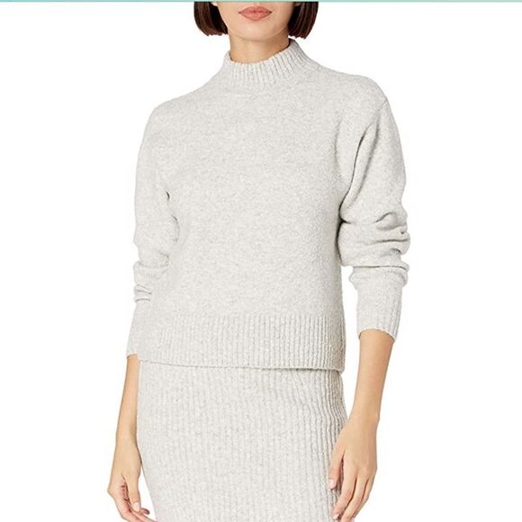 Daily Ritual Women's Cozy Boucle Cropped Crewneck Sweater Ivory - Picture 1 of 7